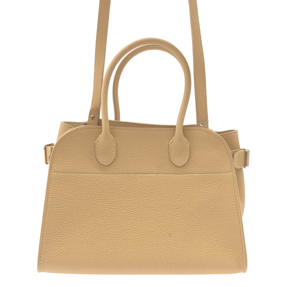 [狀況極佳] THE ROW | Margaux 10 / Margaux 兩用皮革手提包配肩帶 | 淺駝色 | 女款