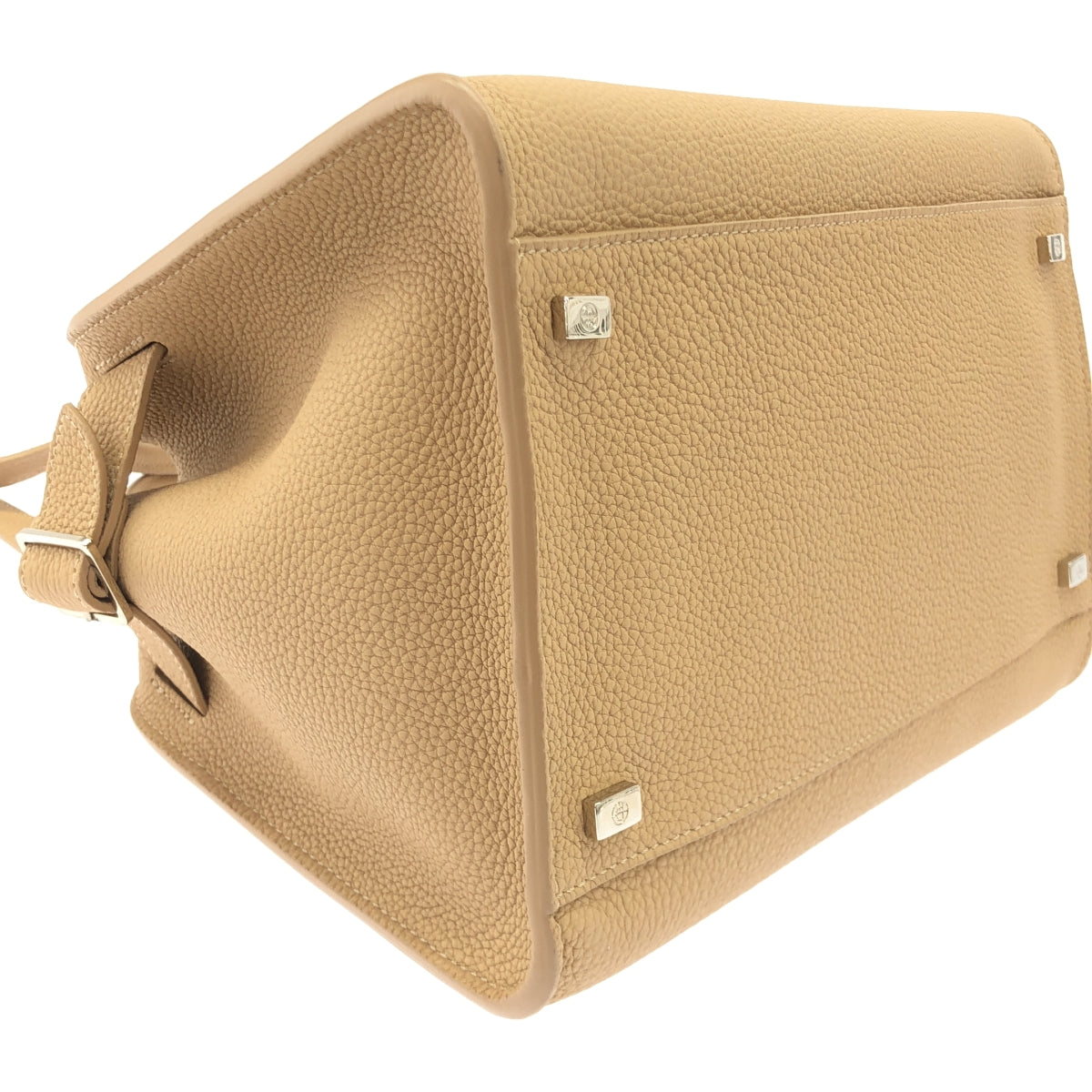 [狀況極佳] THE ROW | Margaux 10 / Margaux 兩用皮革手提包配肩帶 | 淺駝色 | 女款