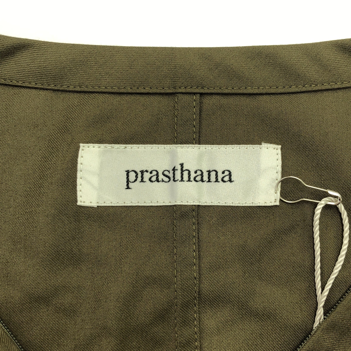 【신품】 prasthana / 프라스타나 | slick shirt 반팔 셔츠 | M | 카키 | 남성