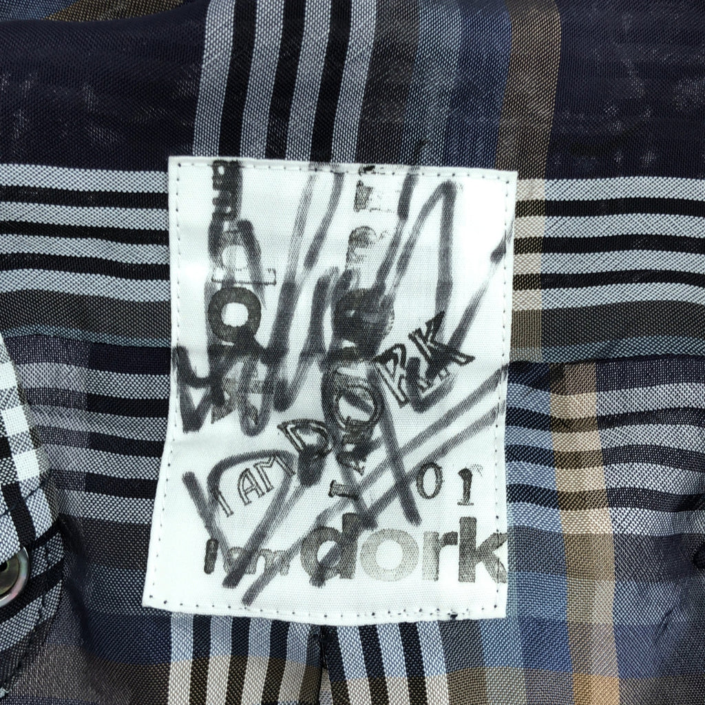 【美品】  I AM DORK / アイアムドーク | Long Sleeve Shirt viscose / ヴィスコース チェック オーバー シャツ | 01 | Blue Check | メンズ