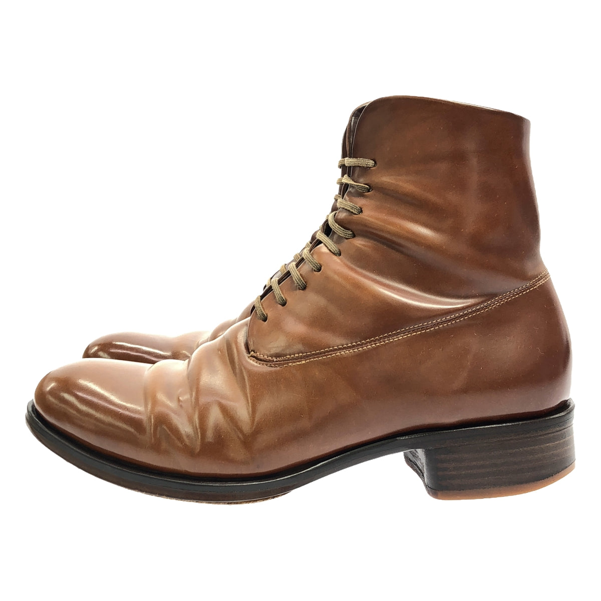 M_Moriabc / Memoria | b_Tre Horween Shell Cordovan 9hole Boots Natural Cordovan Leather Lace-up Boots | 41.5 | Brown | Men's