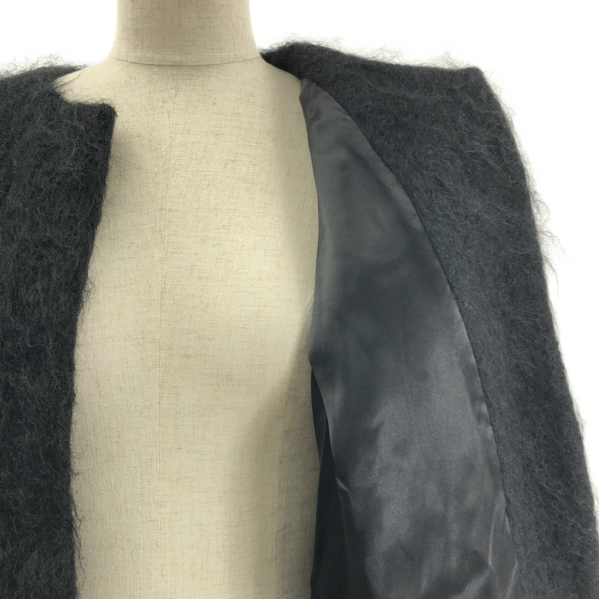 YVES SAINT LAURENT rive gauche / 이브산 로랑 리브 고슈 | Mohair Coat / 울 모헤야 버튼리스 오버코트 / 총 안감 | 42 |