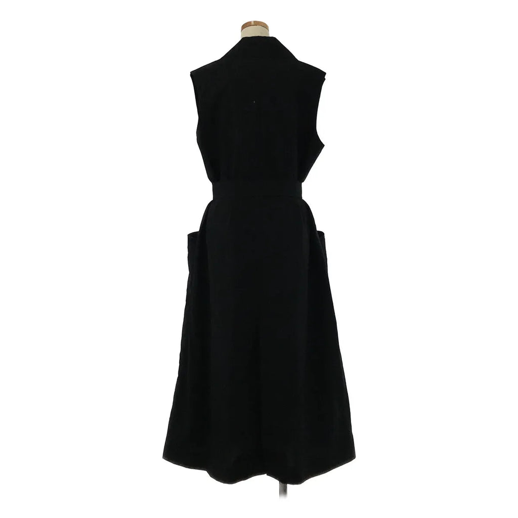 【美品】  Christian Wijnants / クリスチャンワイナンツ | ベルト付き ダブルブレスト スリーブレス オーバーロングコート | 36 | ブラック | レディース