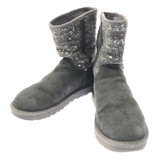 UGG | Lyla | Jeweled suede short boots | Size 24 | Grey | Women's