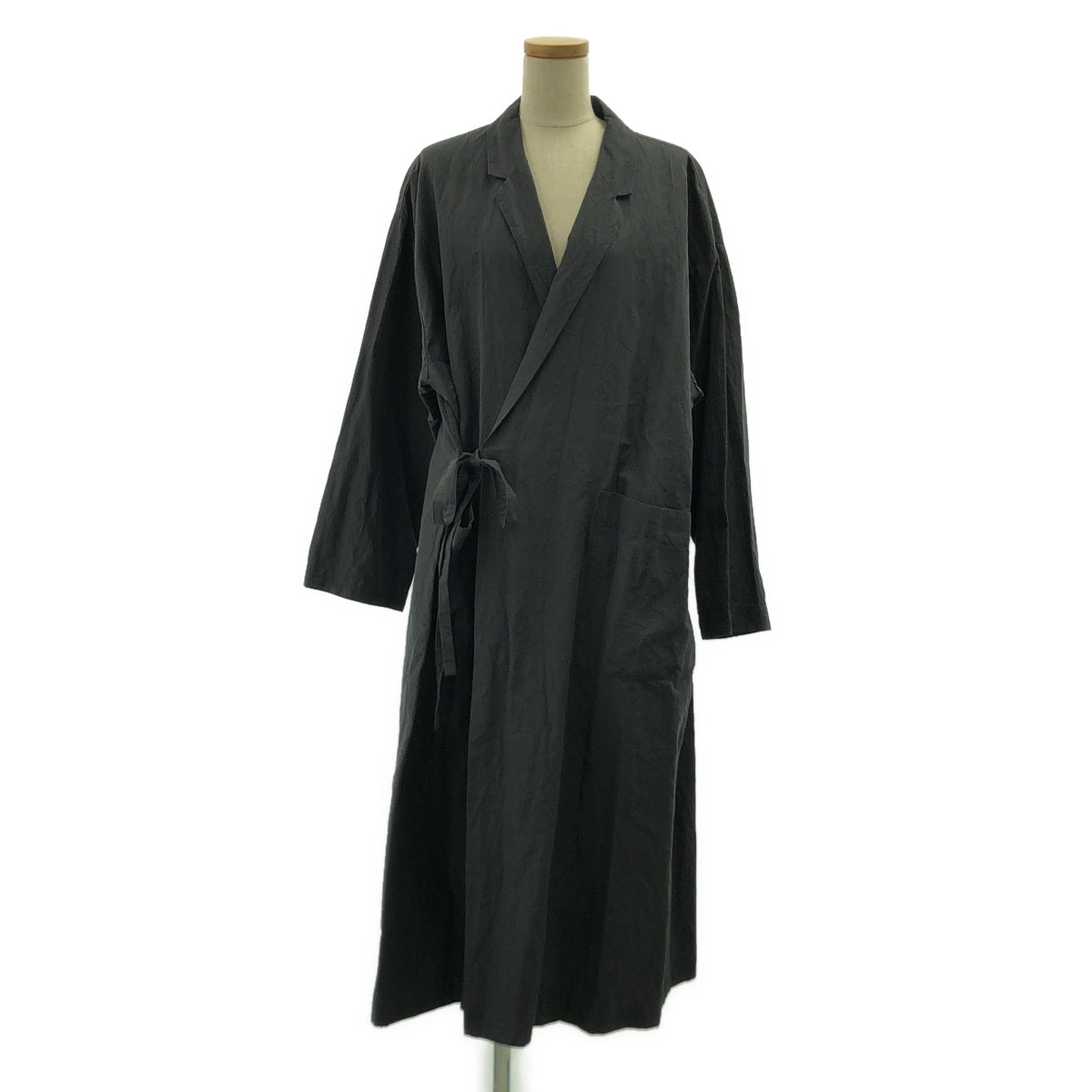 TOUJOURS / トゥジュー | コットン リネン ガウン コート | 2 | グレー | レディース