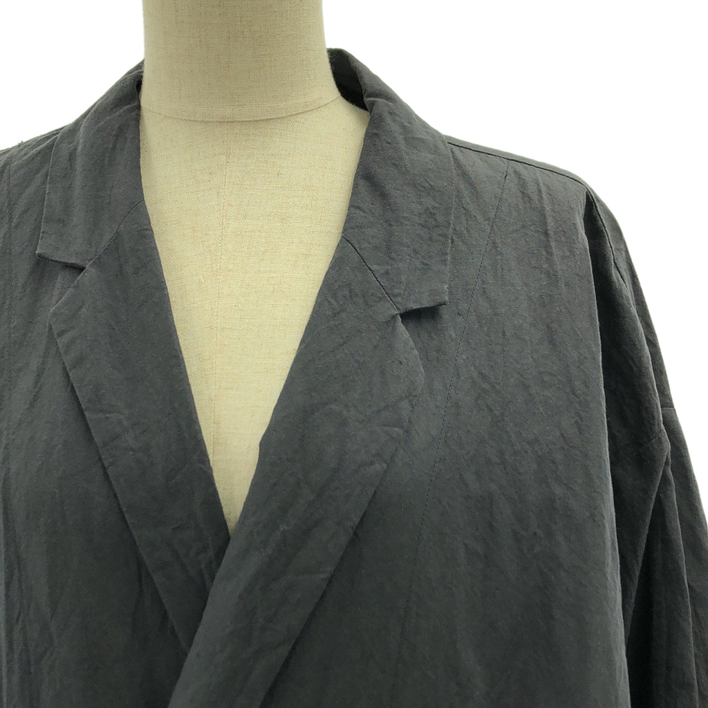 TOUJOURS / トゥジュー | コットン リネン ガウン コート | 2 | グレー | レディース