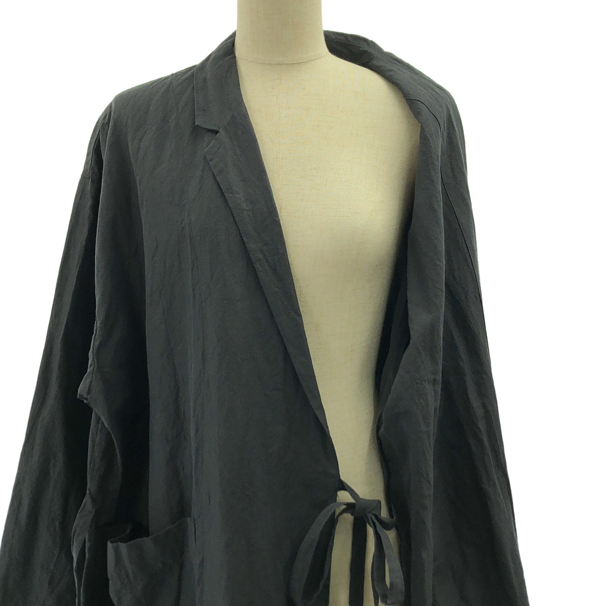 TOUJOURS / トゥジュー | コットン リネン ガウン コート | 2 | グレー | レディース