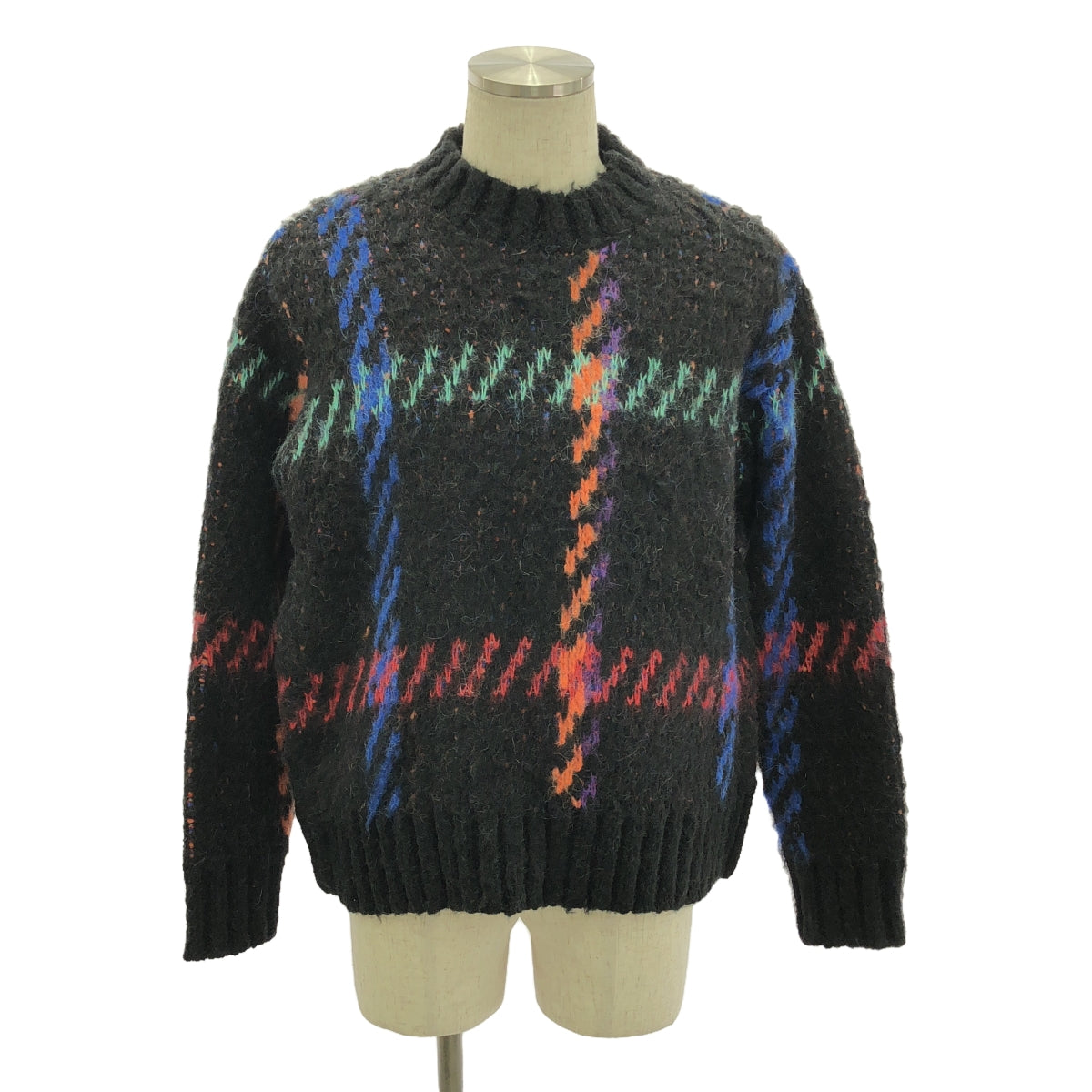 sacai / サカイ | 2023AW | Jacquard Knit Pullover / ジャガード サイドボタンスリット ニット | 1 | ブラック/マルチカラー | メンズ