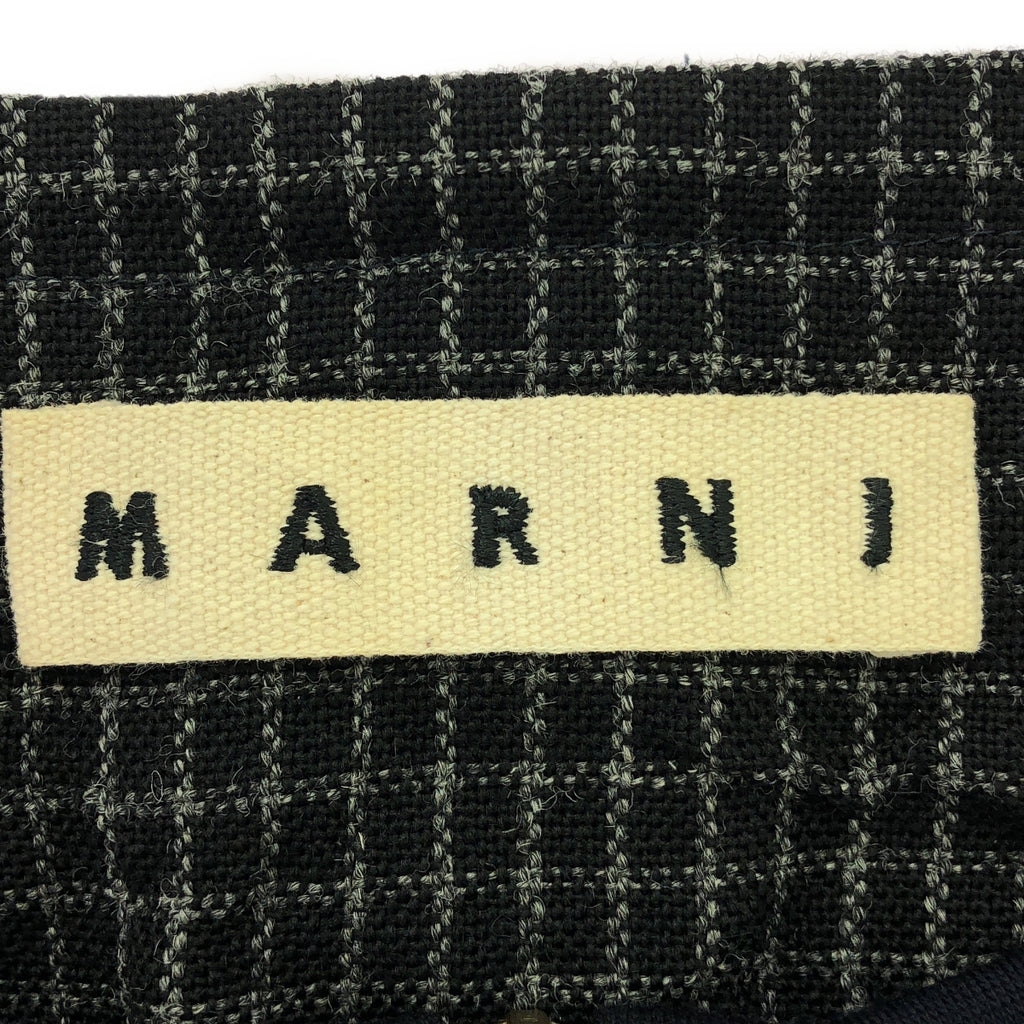 MARNI | 羊毛後開衩半拉鍊套頭衫 | 44 | 黑色/海軍藍 | 男款