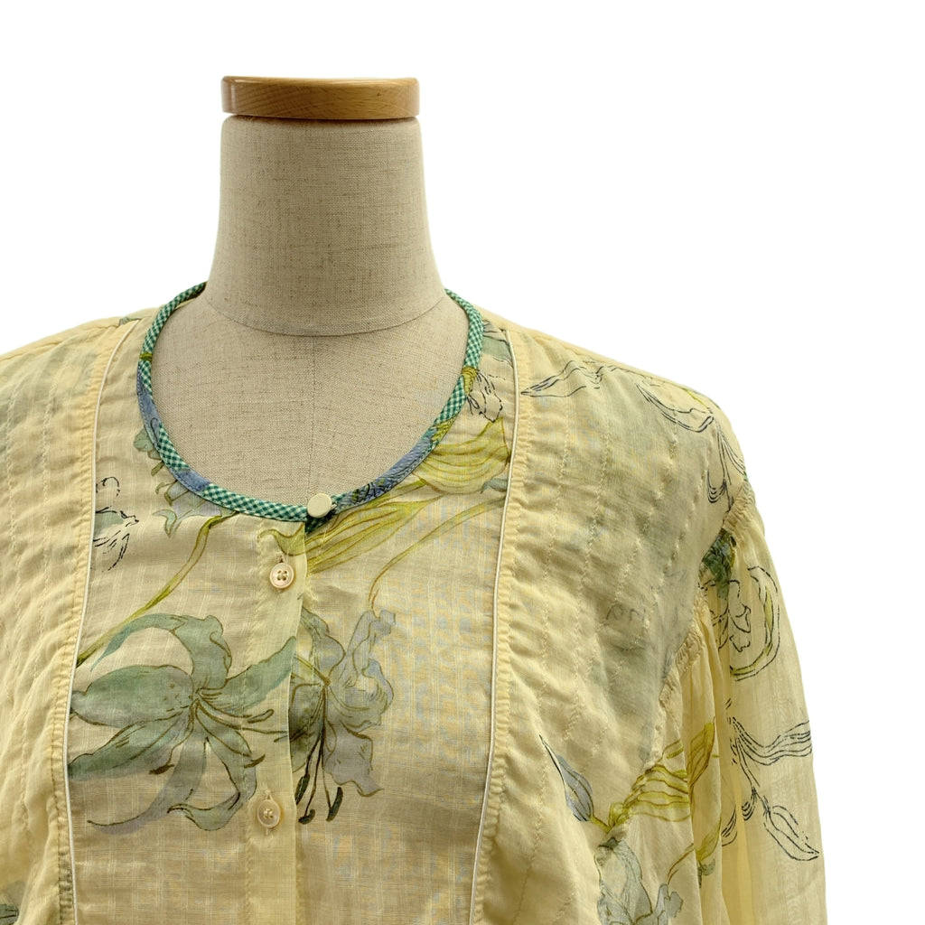 forte_forte / 포르테 포르테 | 총 무늬 개더 볼륨 시어 셔츠 블라우스 |