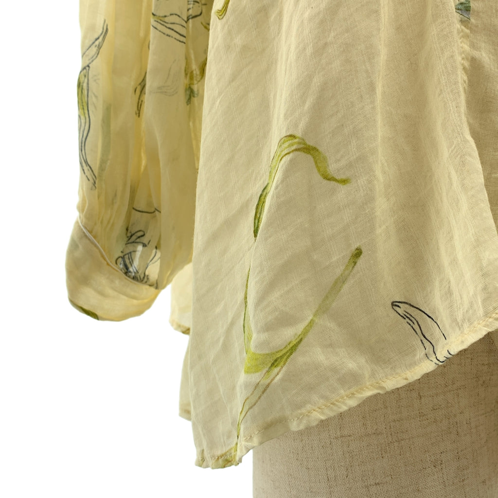 forte_forte / 포르테 포르테 | 총 무늬 개더 볼륨 시어 셔츠 블라우스 |