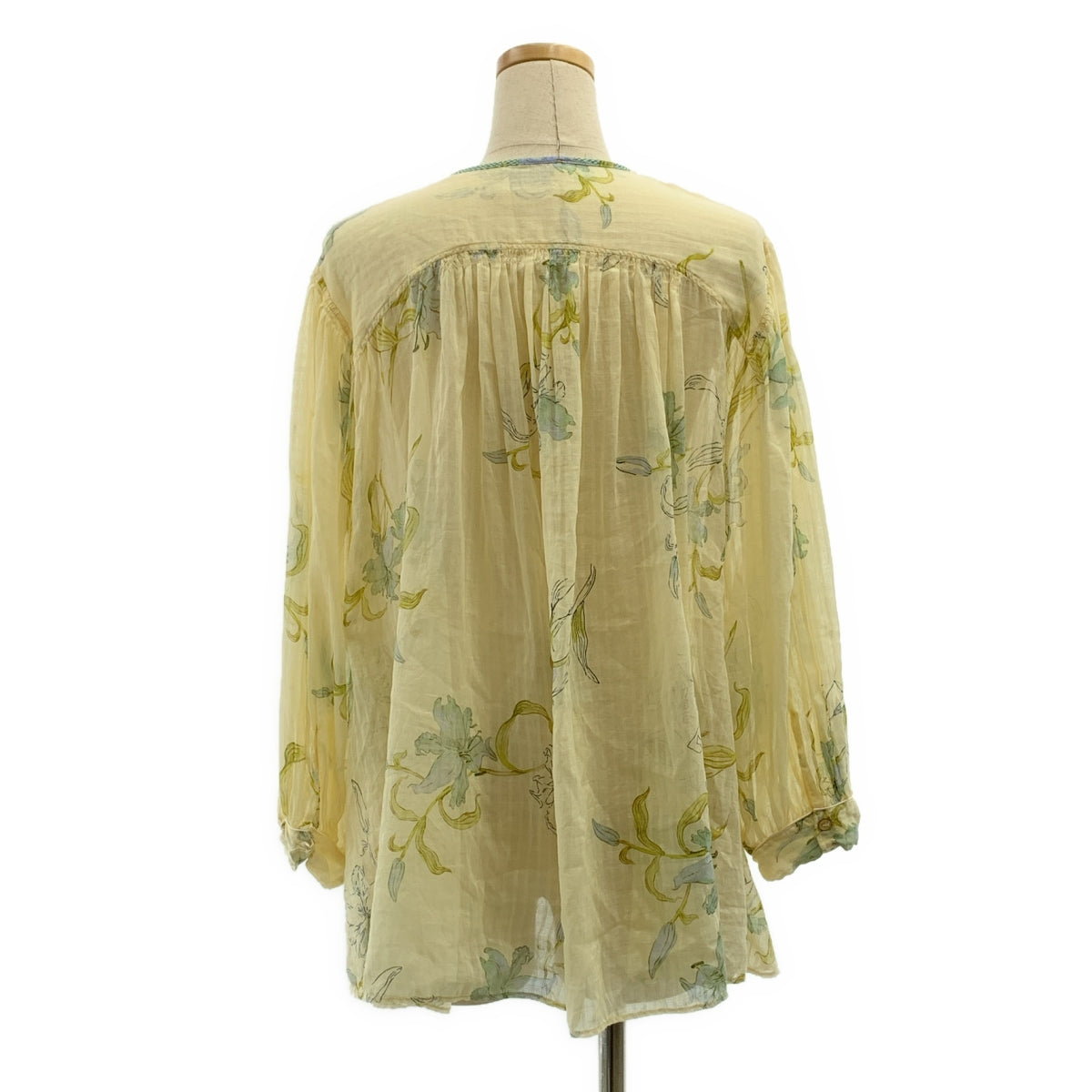 forte_forte / 포르테 포르테 | 총 무늬 개더 볼륨 시어 셔츠 블라우스 |