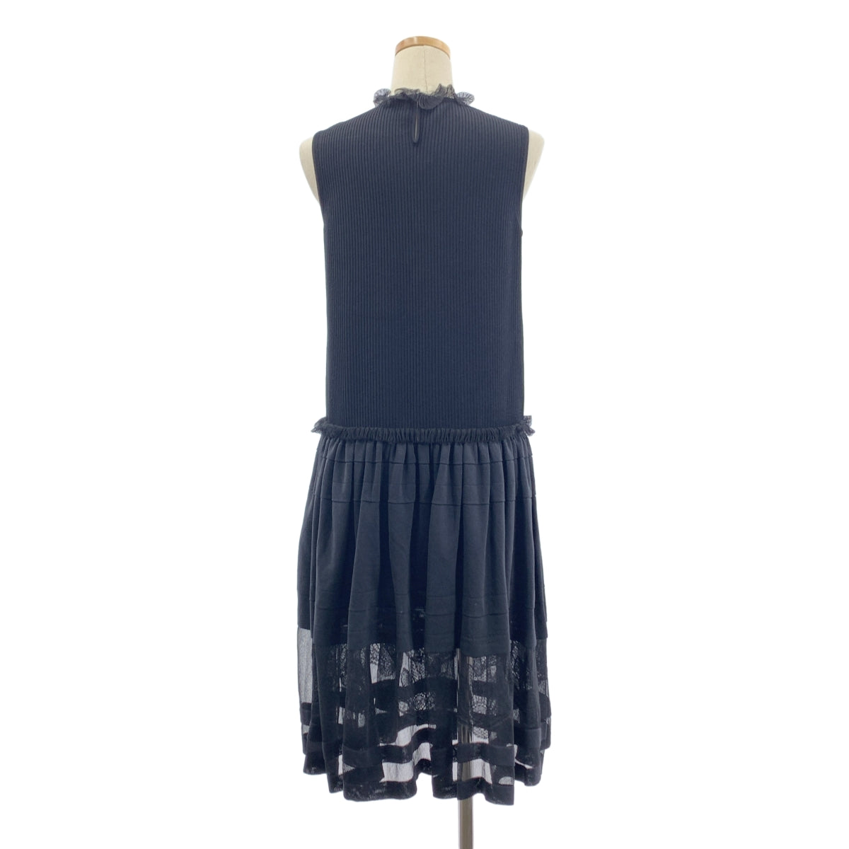 ALEXANDER MCQUEEN / 알렉산더 맥퀸 | 리브 니트 프릴 컬러 롱 원피스 | XS |