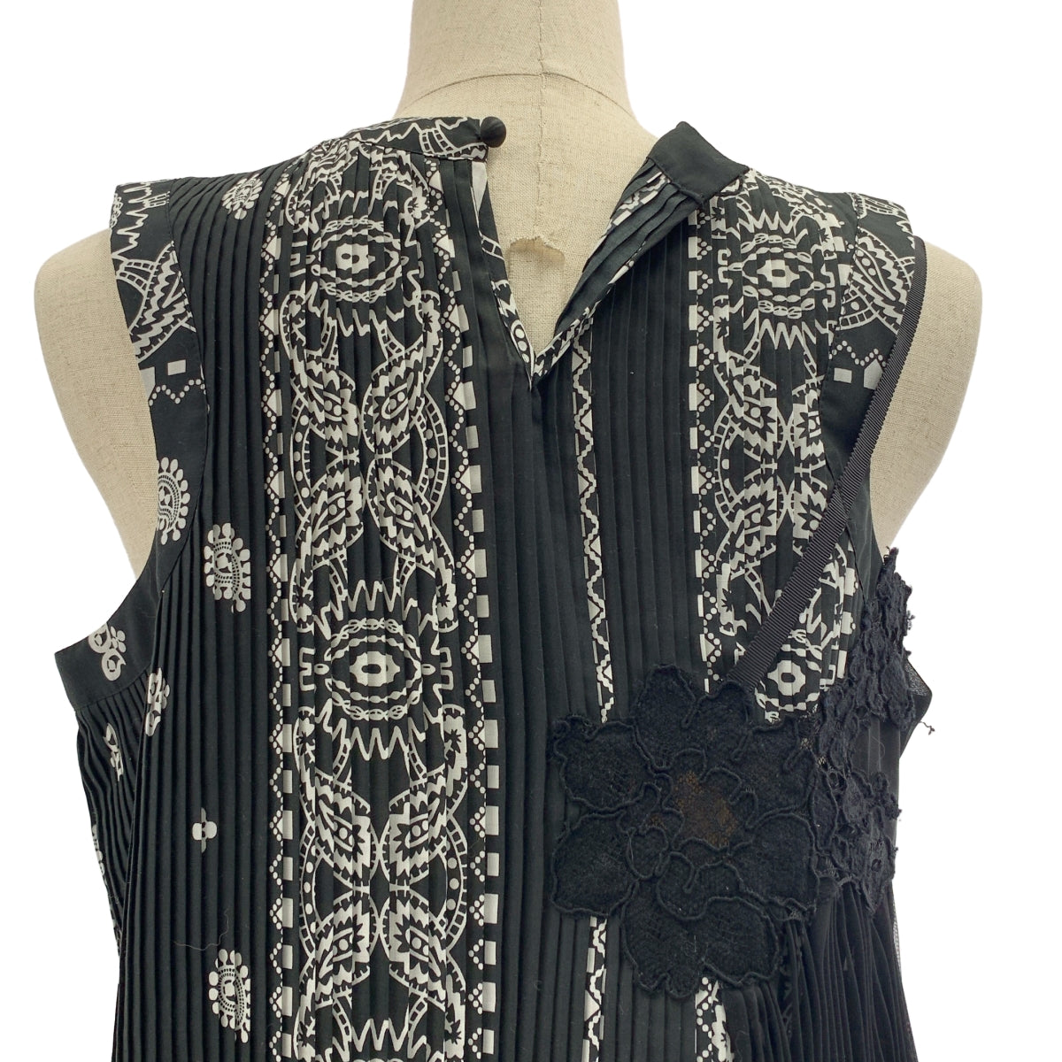 sacai / サカイ | 総柄 ペイズリー ドッキング アシンメトリー プリーツ ブラウス トップス | 1 | レディース