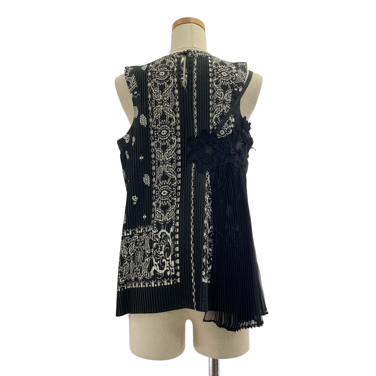 sacai / サカイ | 総柄 ペイズリー ドッキング アシンメトリー プリーツ ブラウス トップス | 1 | レディース