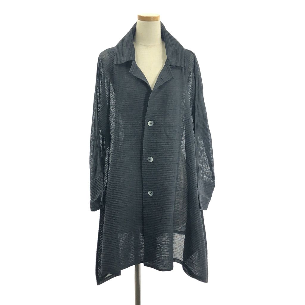 ISSEY MIYAKE / イッセイミヤケ | 変形 プリーツ シングル オーバー ジャケット | M | ブラック | レディース