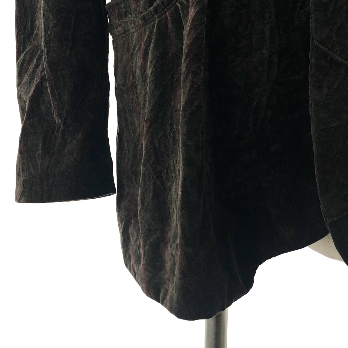 【美品】  ziggy chen / ジギーチェン | 2023AW | VELVETEEN PLEATS BLAZER / ベッチン シングル オーバー ジャケット / 総裏地 | 44 | ダークブラウン系 | メンズ