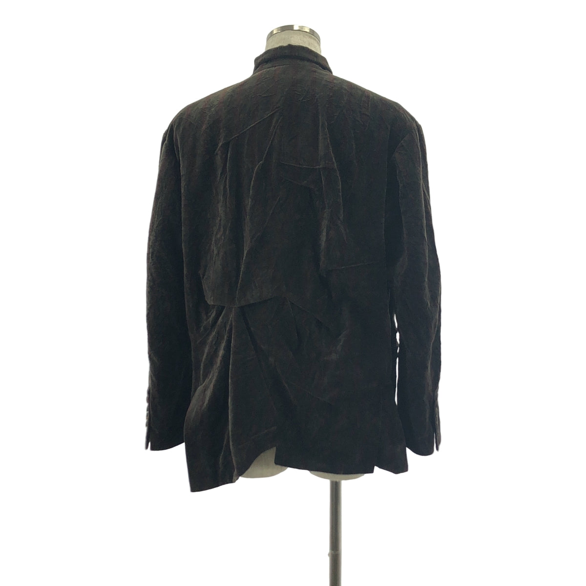 【美品】  ziggy chen / ジギーチェン | 2023AW | VELVETEEN PLEATS BLAZER / ベッチン シングル オーバー ジャケット / 総裏地 | 44 | ダークブラウン系 | メンズ