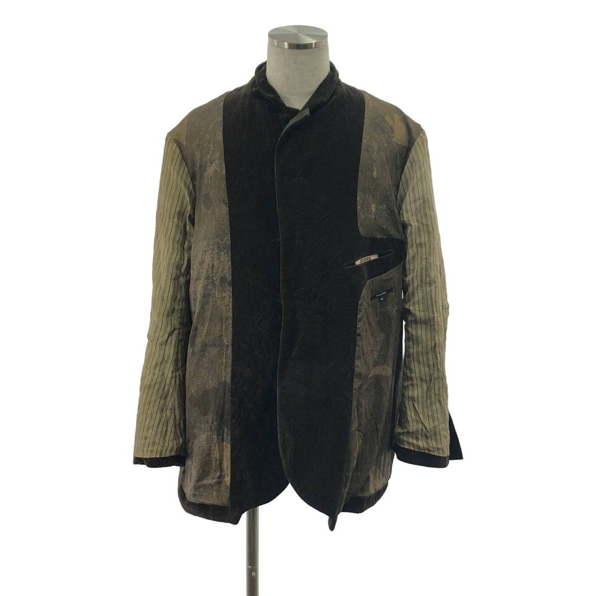 【美品】  ziggy chen / ジギーチェン | 2023AW | VELVETEEN PLEATS BLAZER / ベッチン シングル オーバー ジャケット / 総裏地 | 44 | ダークブラウン系 | メンズ