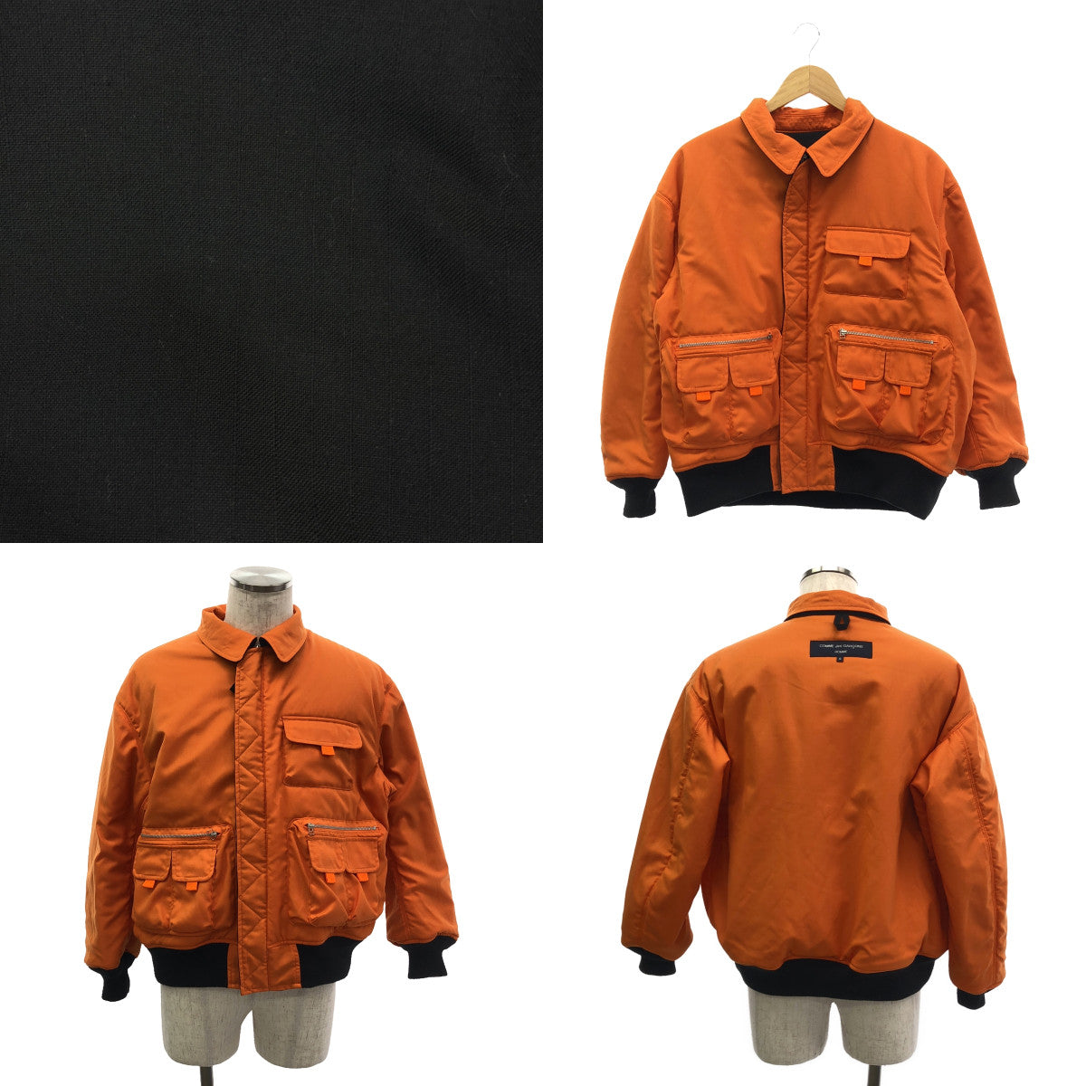 COMME des GARCONS HOMME / 컴데 갤슨 옴므 | 2024AW | Ester wool lip cloth blouson / 리버시블 밀리터리 비행 재킷 블루존 | S | 남성