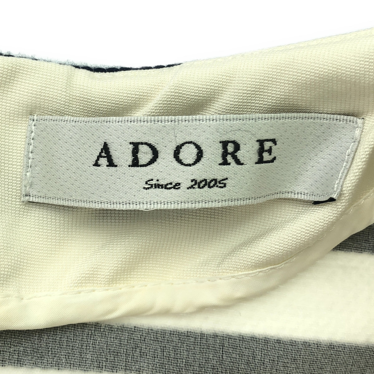 ADORE / 아도어 | 테두리 코쿤 전환 원피스 | 36 | 화이트/네이비 | 여성