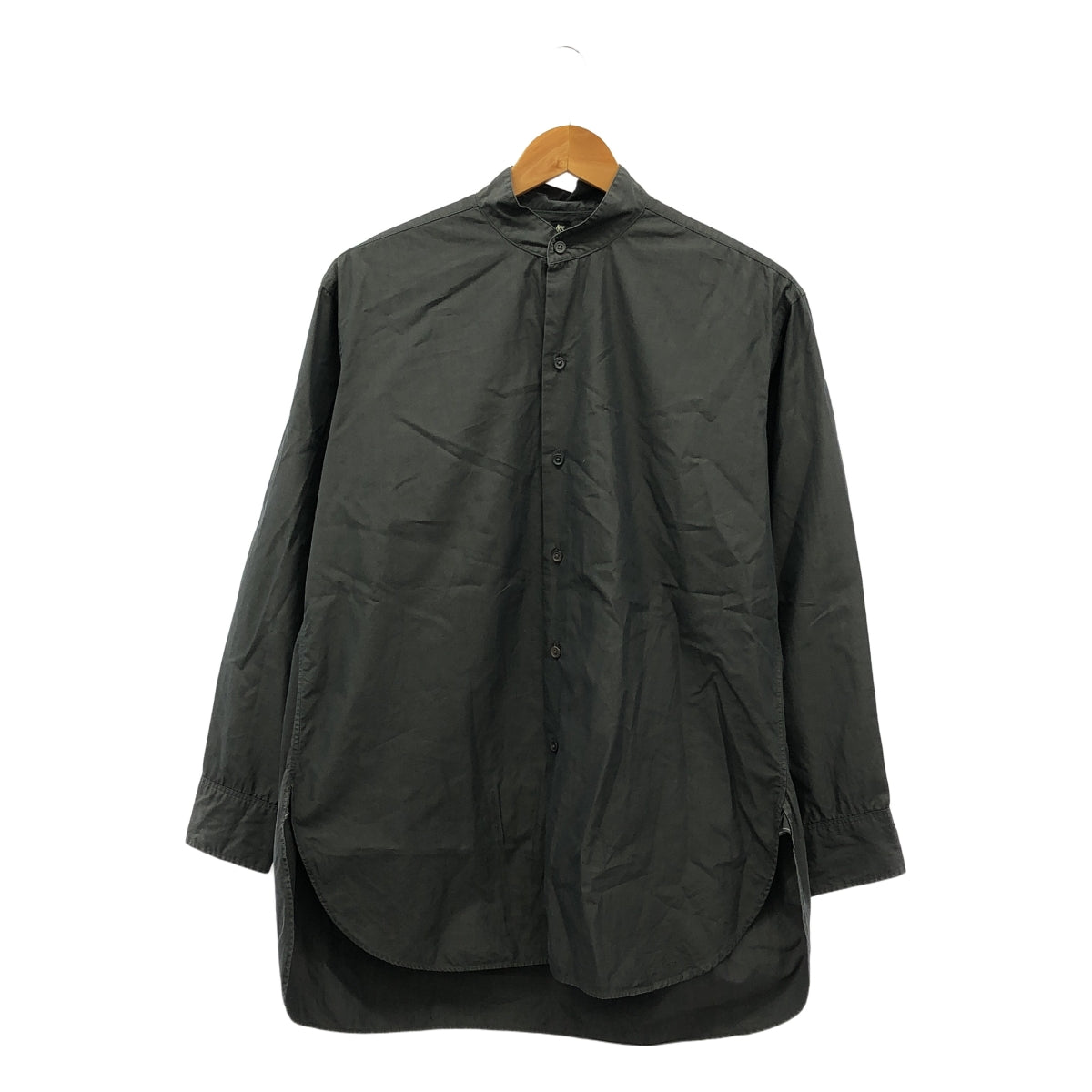 Kaptain Sunshine / キャプテンサンシャイン | 2020AW | Finx Weather Stand Collar Shirt フィンクスウェザー スタンドカラー シャツ | 36 | チャコールブラック | メンズ