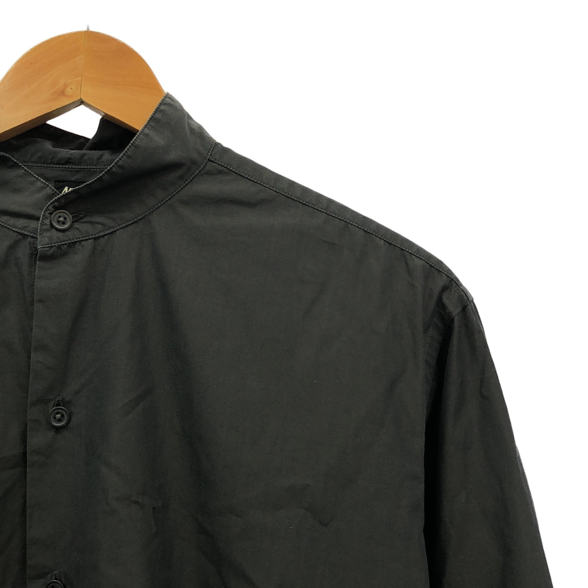 Kaptain Sunshine / キャプテンサンシャイン | 2020AW | Finx Weather Stand Collar Shirt フィンクスウェザー スタンドカラー シャツ | 36 | チャコールブラック | メンズ