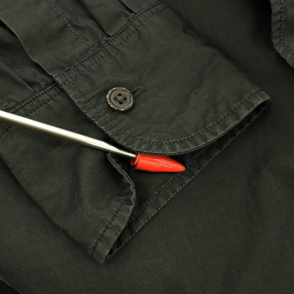 Kaptain Sunshine / キャプテンサンシャイン | 2020AW | Finx Weather Stand Collar Shirt フィンクスウェザー スタンドカラー シャツ | 36 | チャコールブラック | メンズ