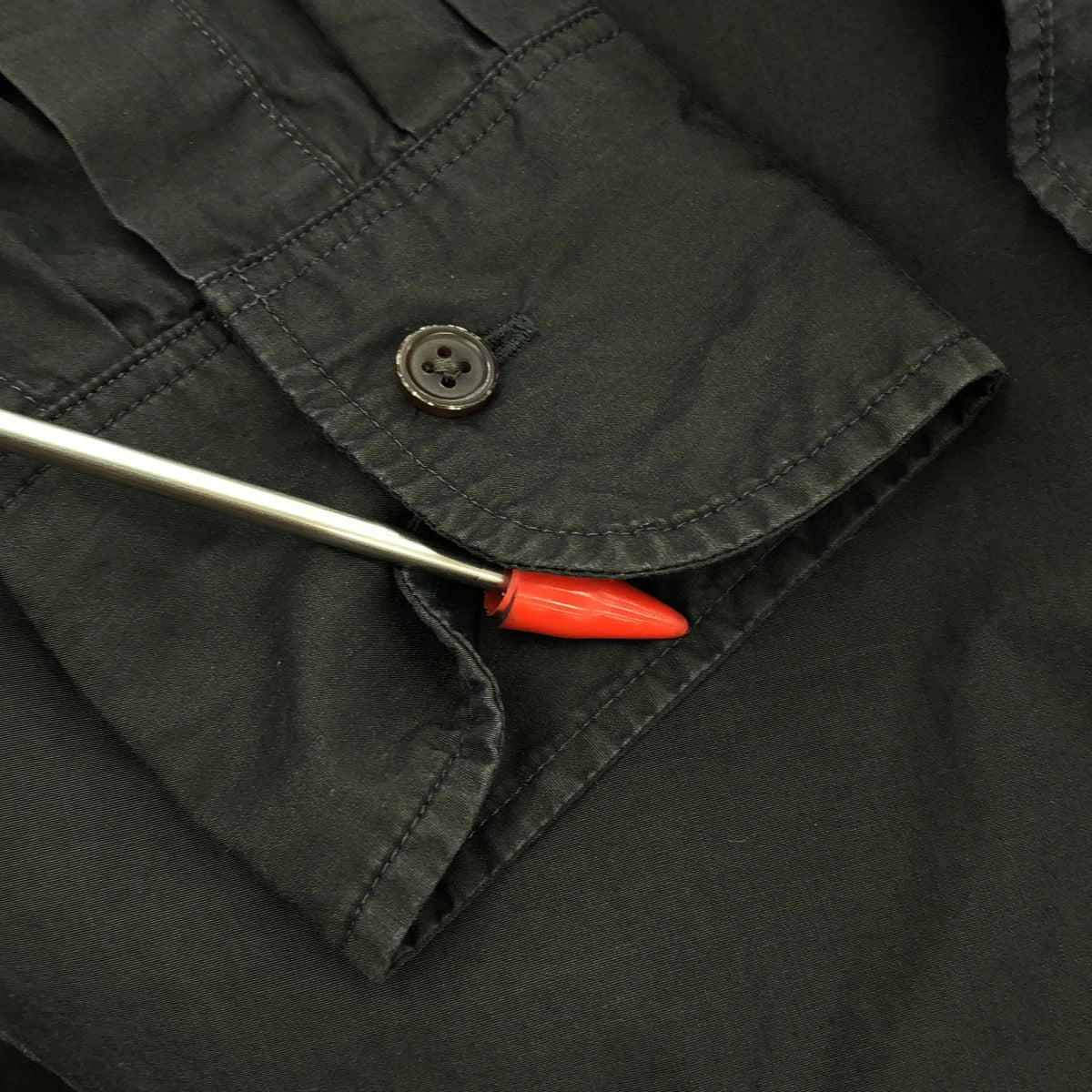 Kaptain Sunshine / キャプテンサンシャイン | 2020AW | Finx Weather Stand Collar Shirt フィンクスウェザー スタンドカラー シャツ | 36 | チャコールブラック | メンズ