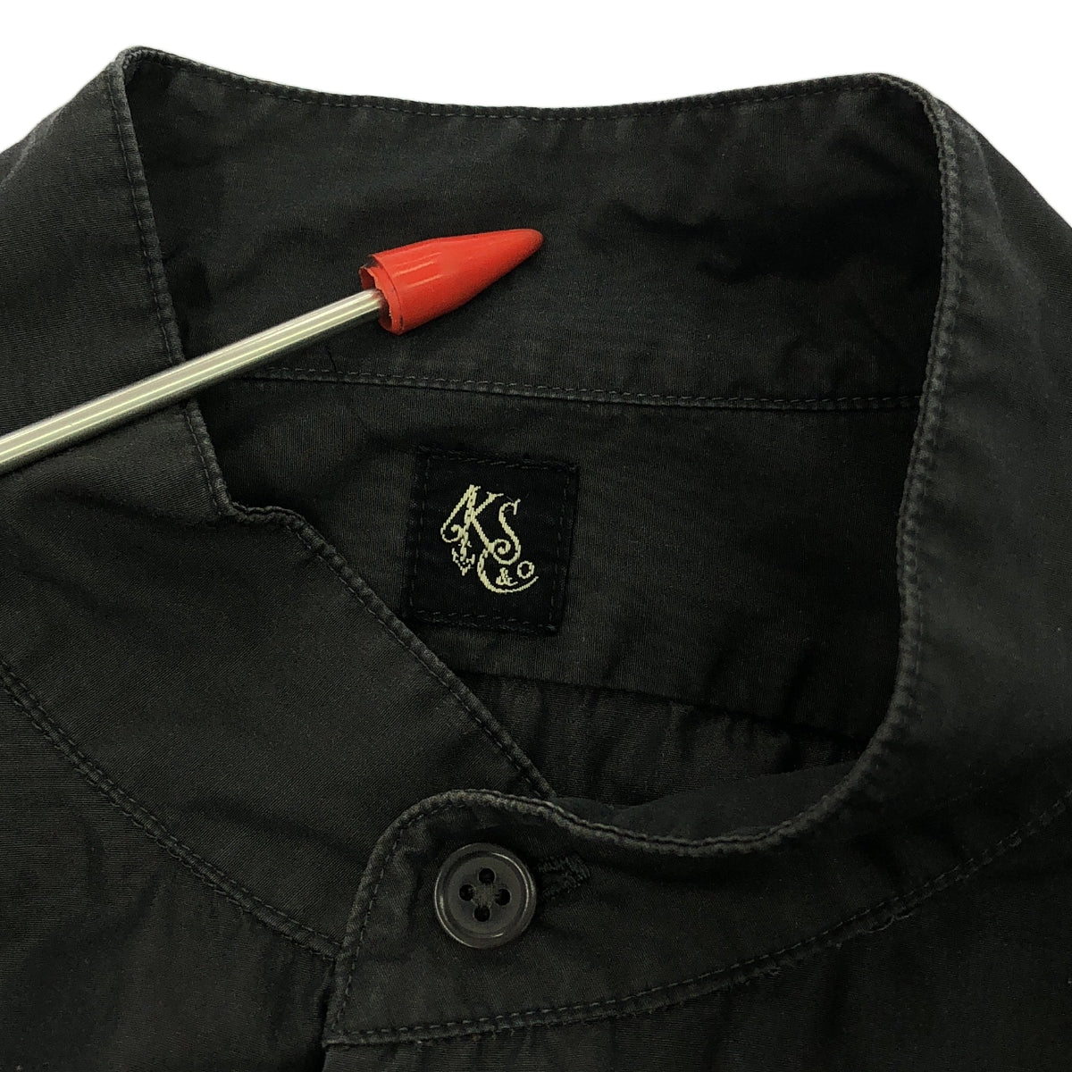 Kaptain Sunshine / キャプテンサンシャイン | 2020AW | Finx Weather Stand Collar Shirt フィンクスウェザー スタンドカラー シャツ | 36 | チャコールブラック | メンズ