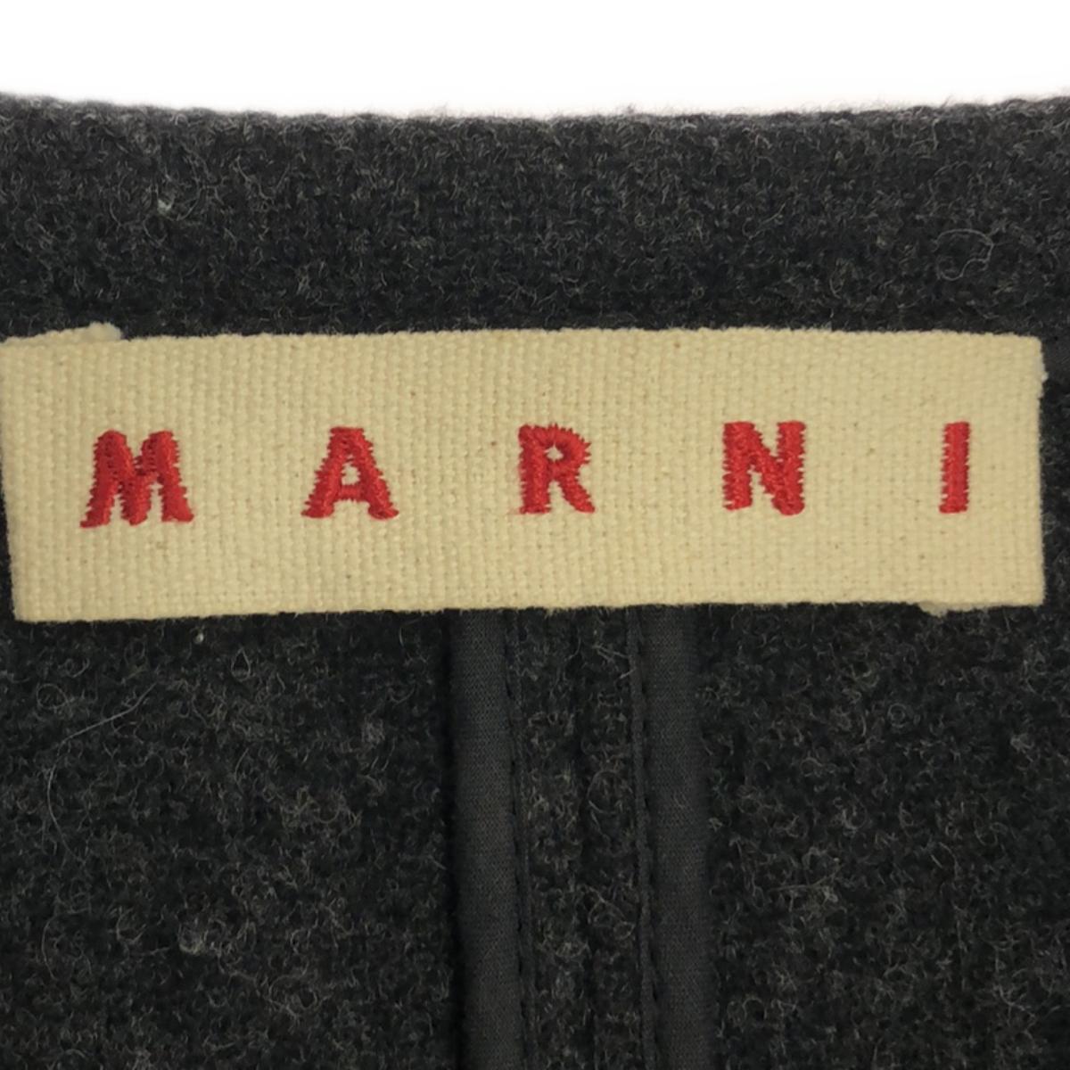 MARNI / マルニ | ウールメルトン ノーカラー ジップアップ コート | 40 | レディース – KLD