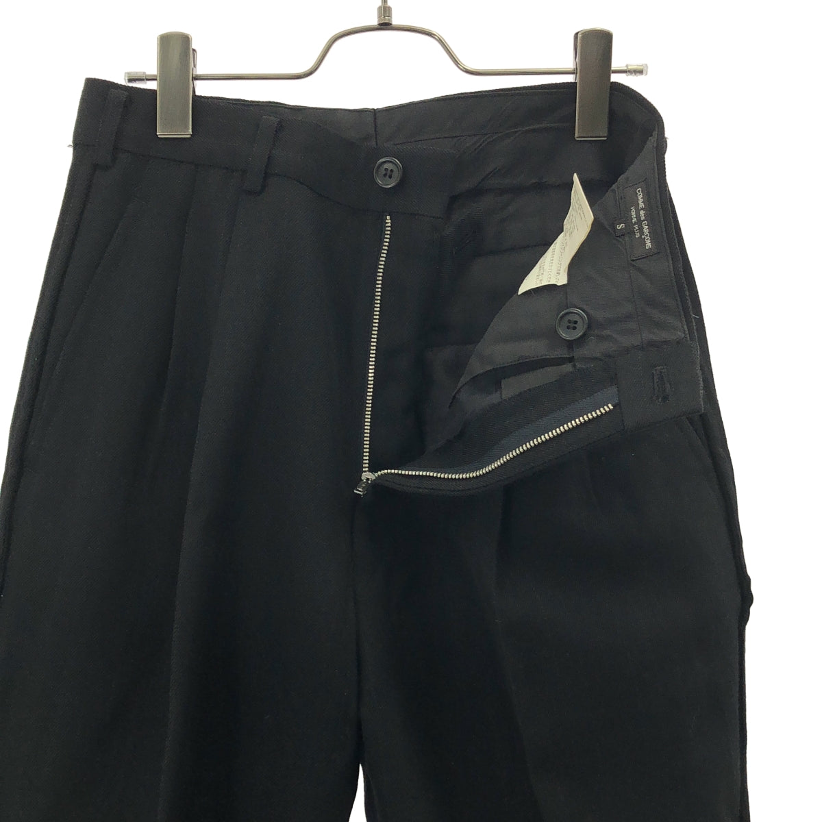 COMME des GARCONS HOMME PLUS / コムデギャルソンオムプリュス | 1998AW | ウール ストライプ テーパードスラックス パンツ | S | ブラック | メンズ