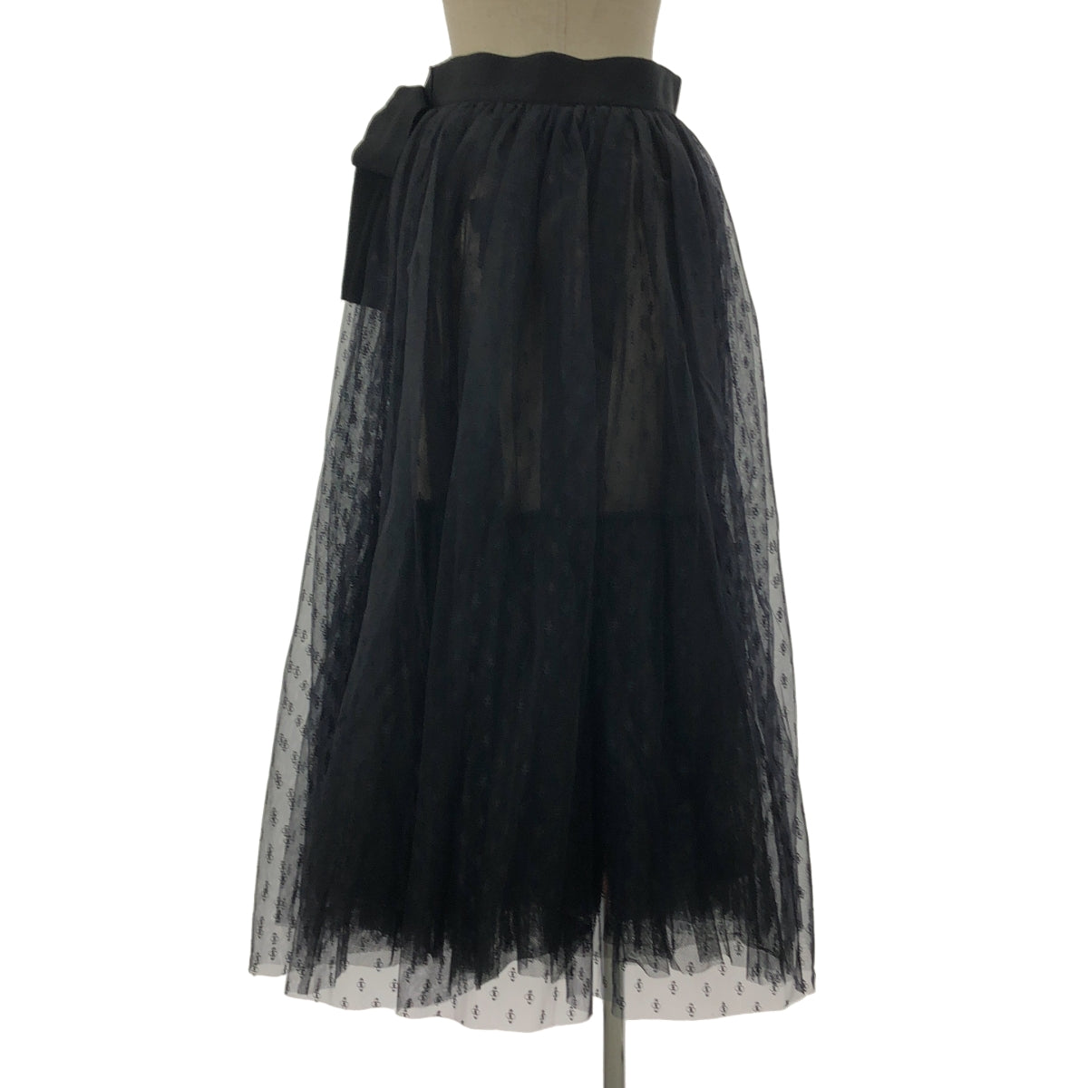 DOMELLE / ドメル | チュール 総柄 ロング フレアスカート | 1 | レディース