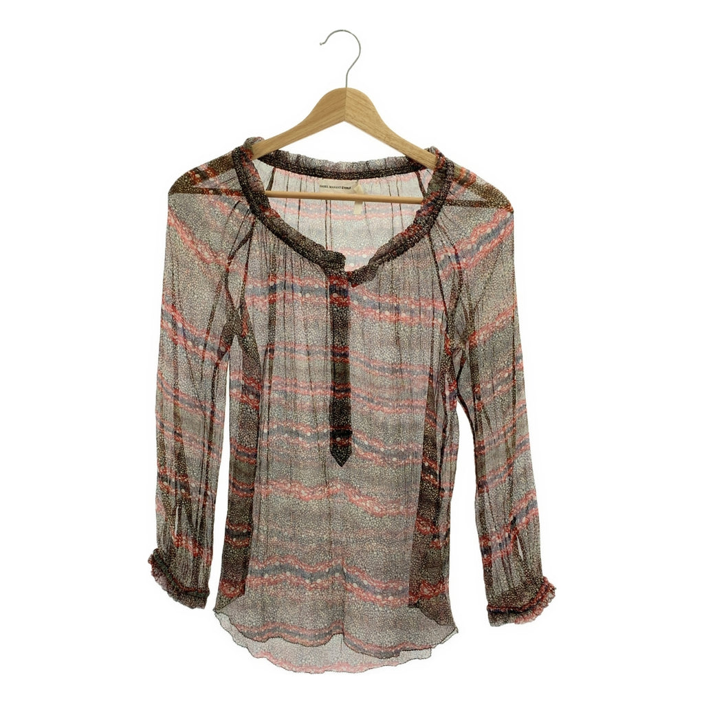 ISABEL MARANT ETOILE / 이자벨 마랑 에투아르 | 실크 총 무늬 헨리 넥 풀오버 블라우스 | 38 | 멀티 컬러 | 여성