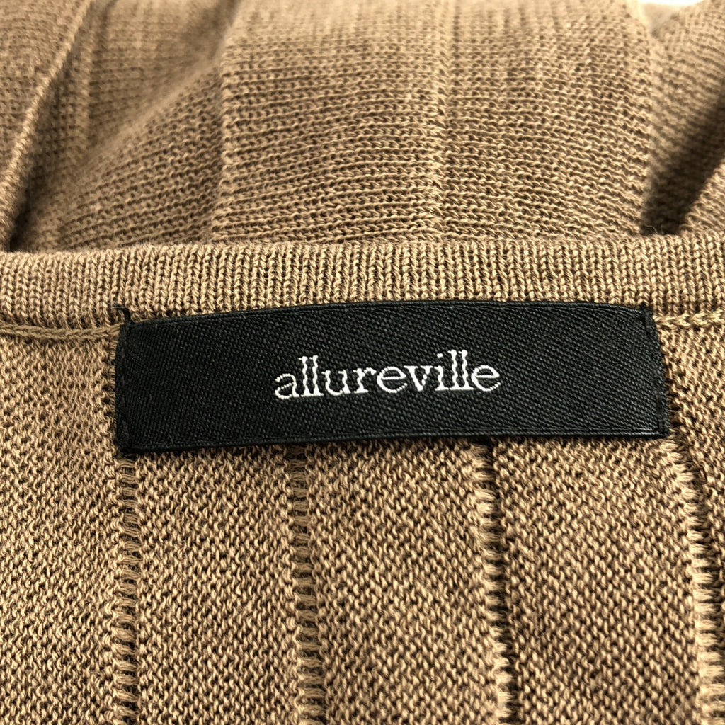 allureville / アルアバイル | プリーツリブフレンチスリーブ ワンピース | 2 | ブラウン | レディース