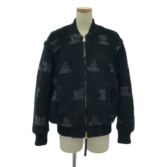 [Good Condition] Max Mara | 2023AW | Monogram Teddy Boa Blouson Jacket / Logo Fully Lined | Size 36 | Black | Women's