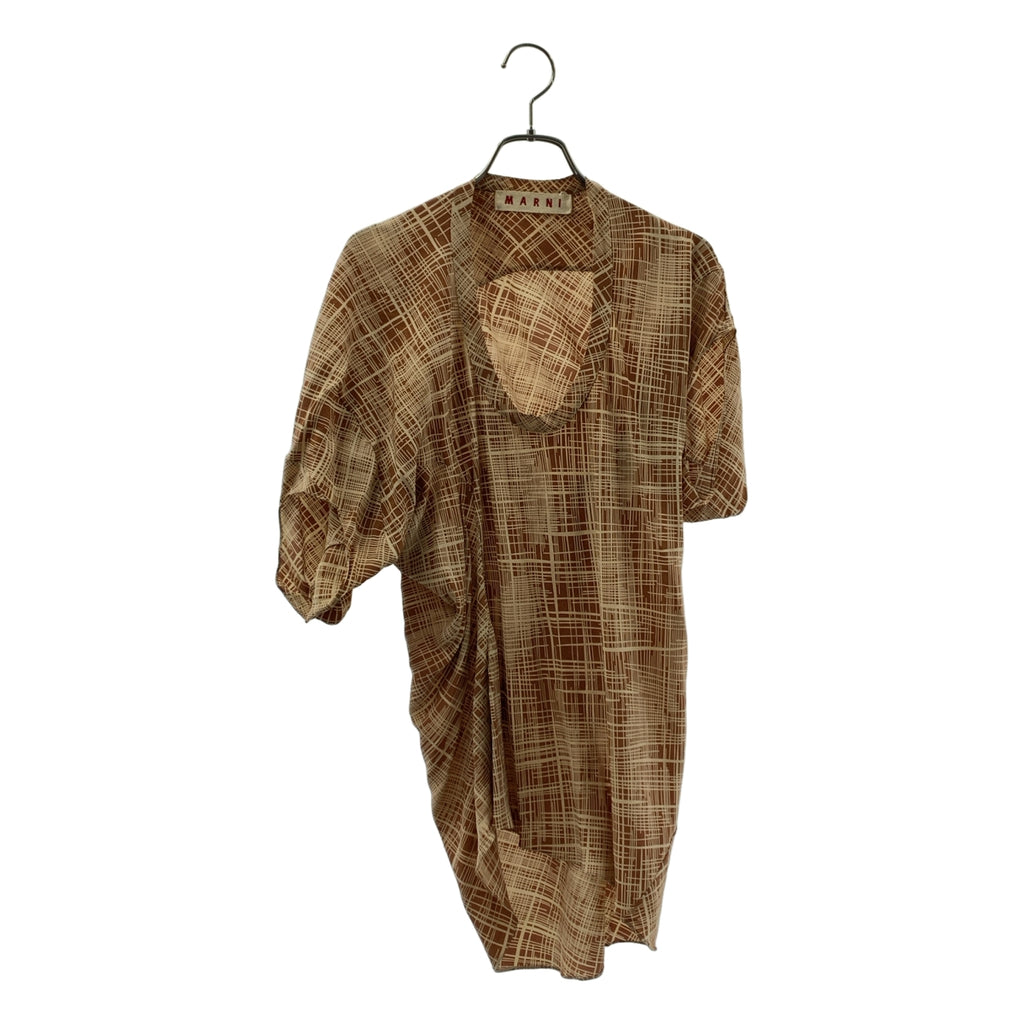 MARNI / 마르니 | 실크 체크 변형 풀오버 탑스 | L | 여성