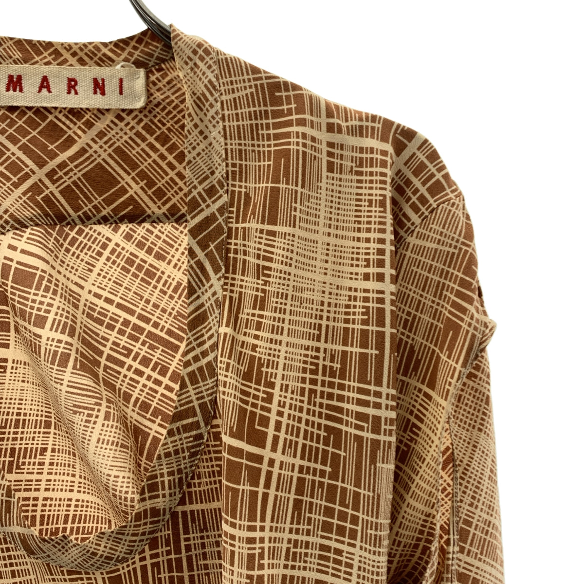 MARNI / 마르니 | 실크 체크 변형 풀오버 탑스 | L | 여성