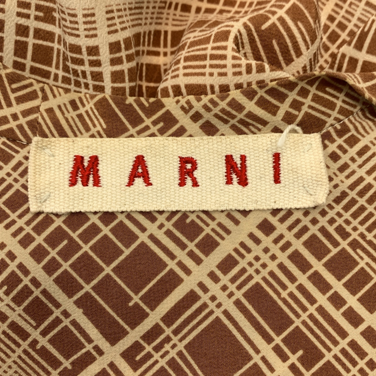 MARNI / 마르니 | 실크 체크 변형 풀오버 탑스 | L | 여성