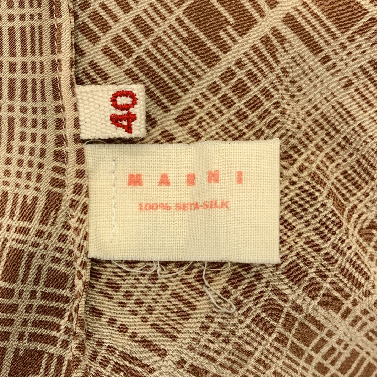 MARNI / 마르니 | 실크 체크 변형 풀오버 탑스 | L | 여성