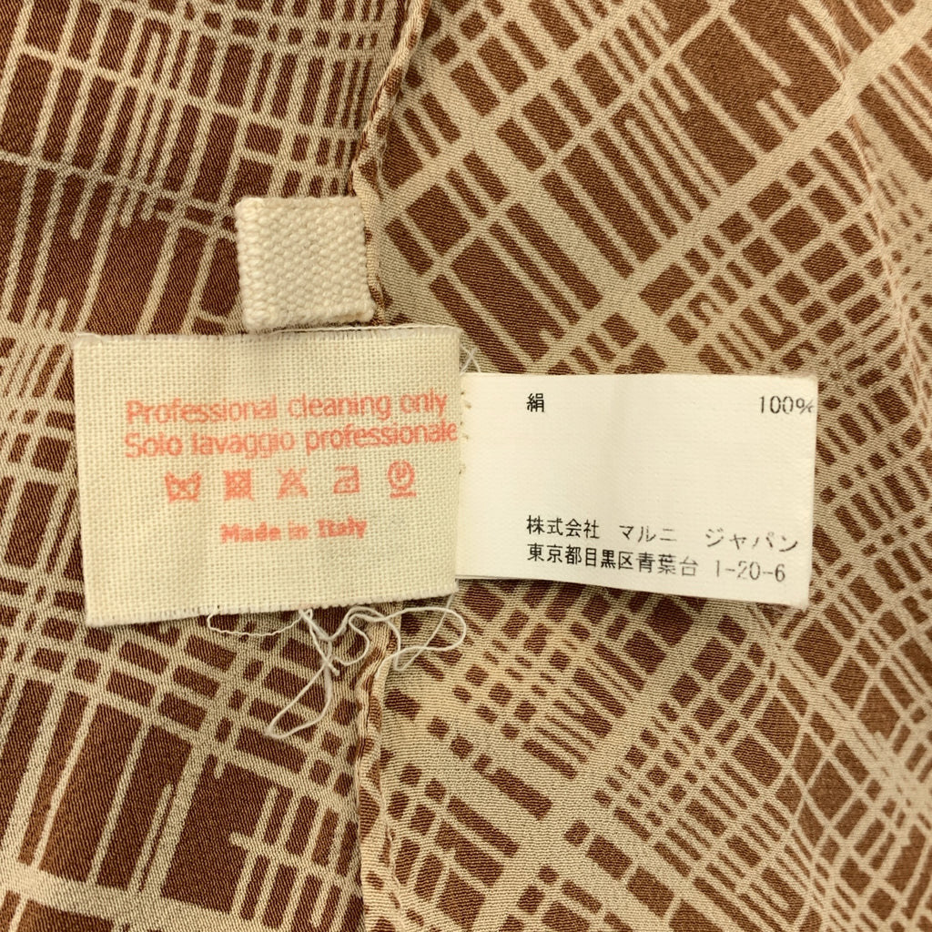 MARNI / 마르니 | 실크 체크 변형 풀오버 탑스 | L | 여성