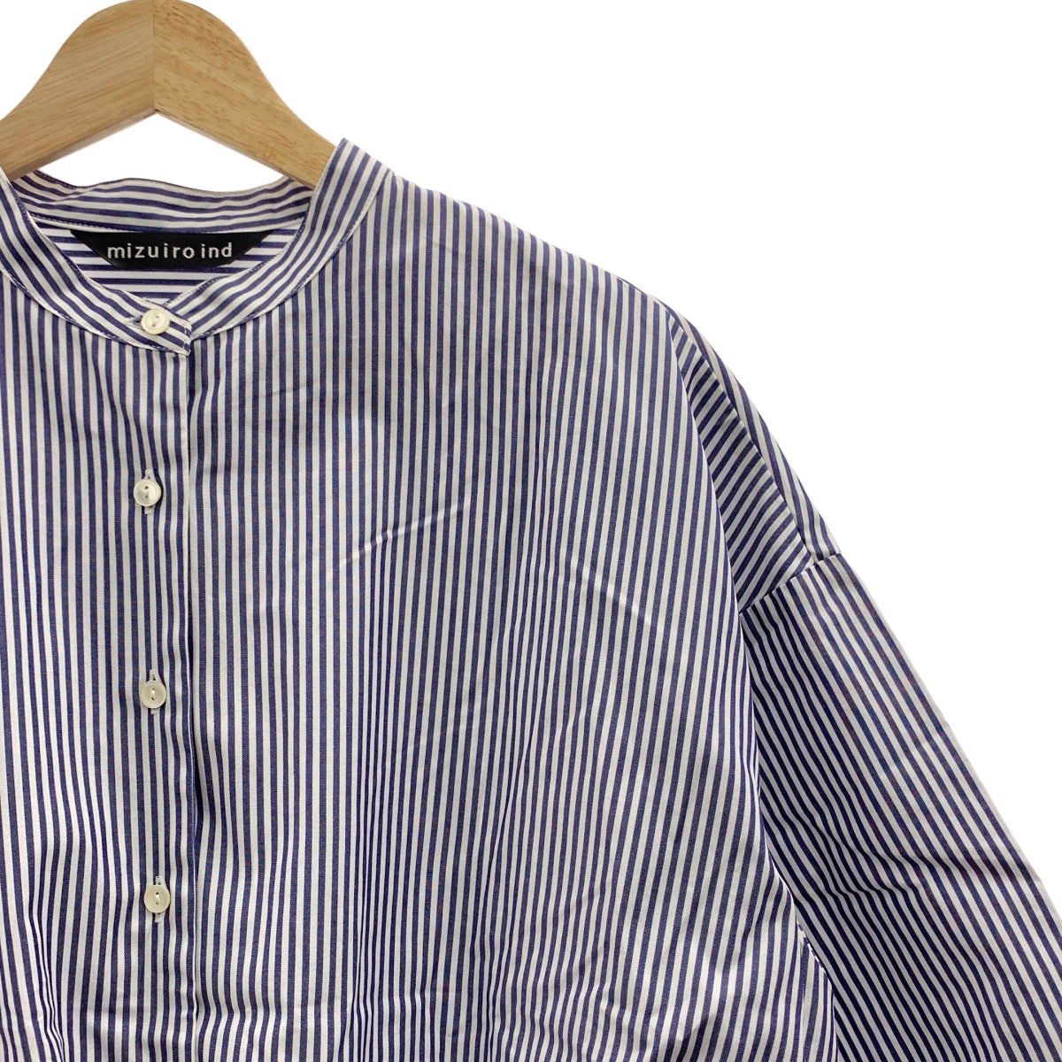 mizuiroind / 미즈이로인도 | 스트라이프 밴드 컬러 개더 셔츠 | F | 여성