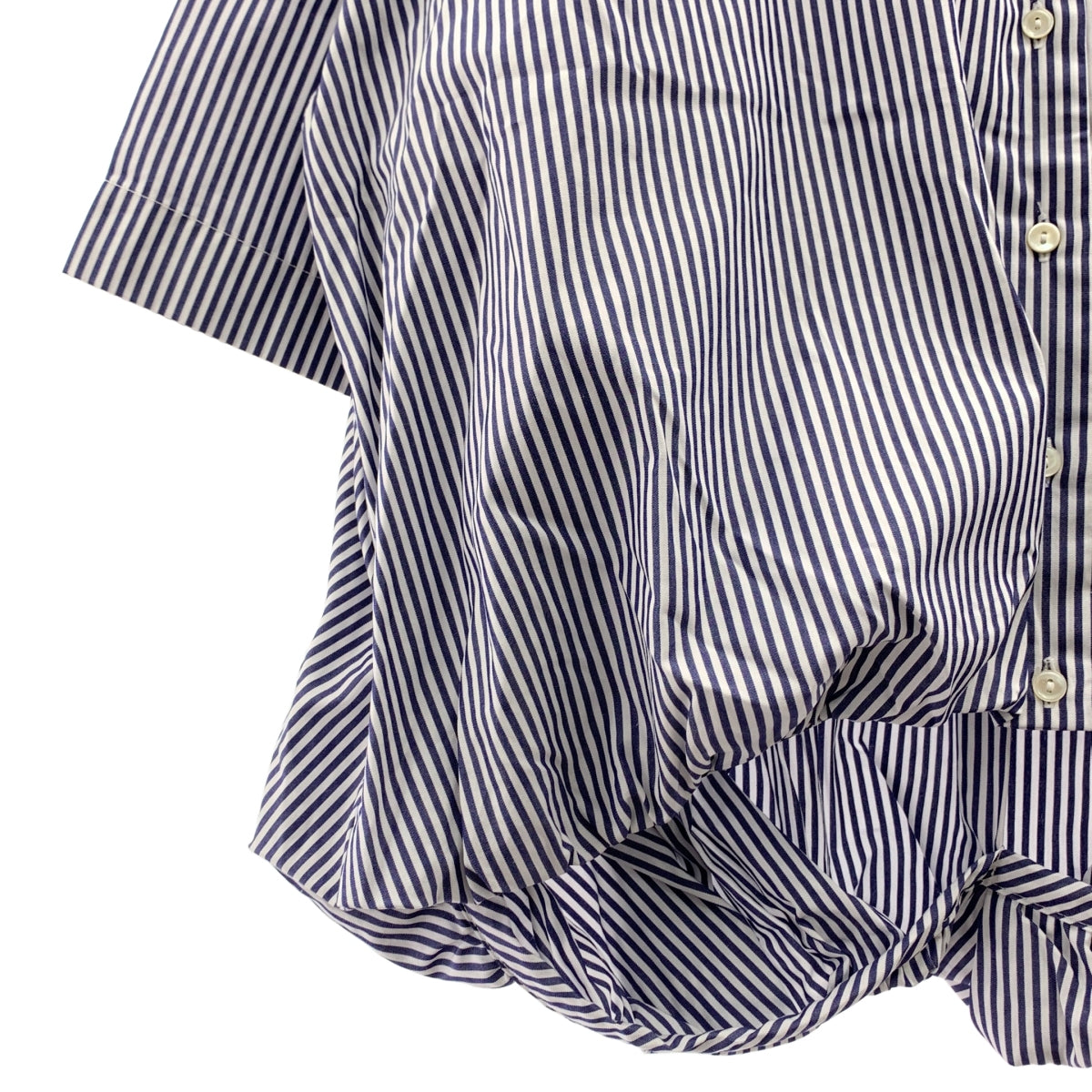 mizuiroind / 미즈이로인도 | 스트라이프 밴드 컬러 개더 셔츠 | F | 여성