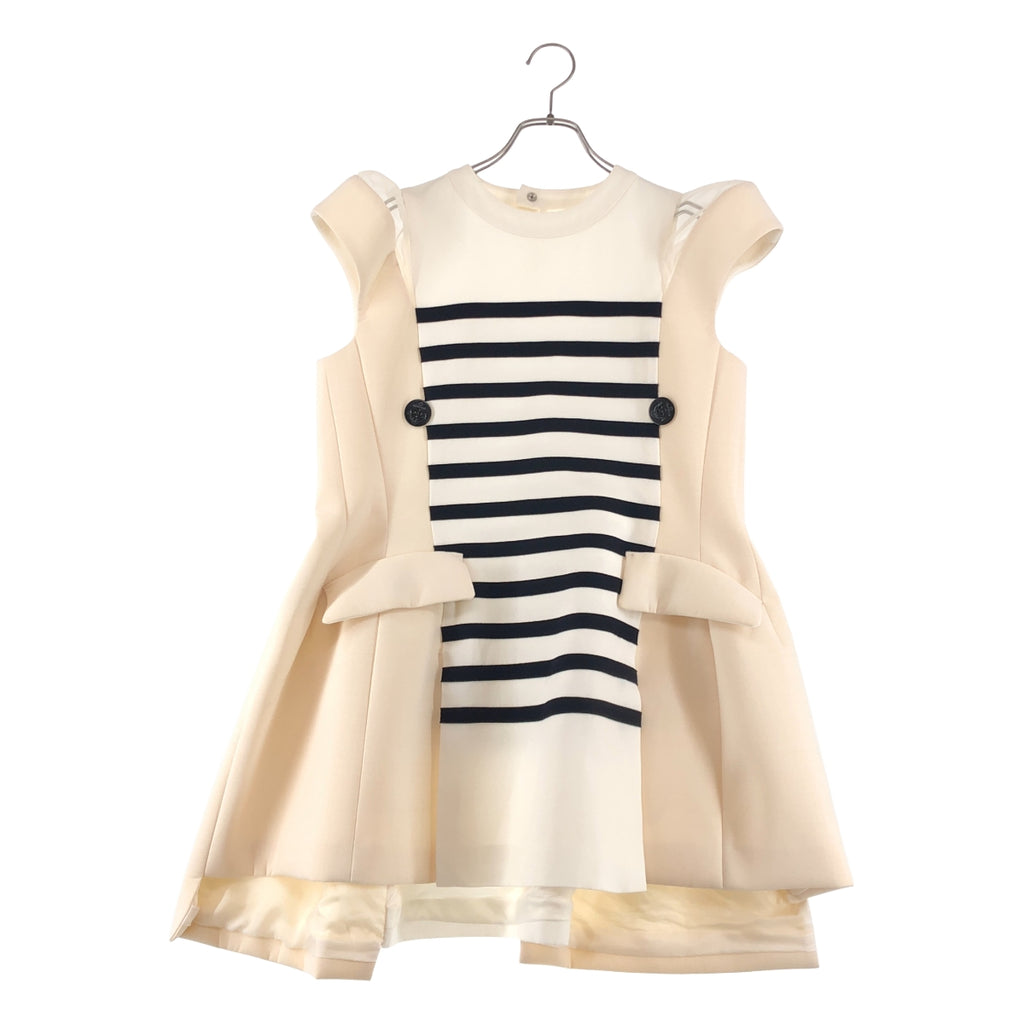 sacai / サカイ | 2025SS | コットン シルク ボーダー切替 ミニドレス ワンピース | 1 | レディース