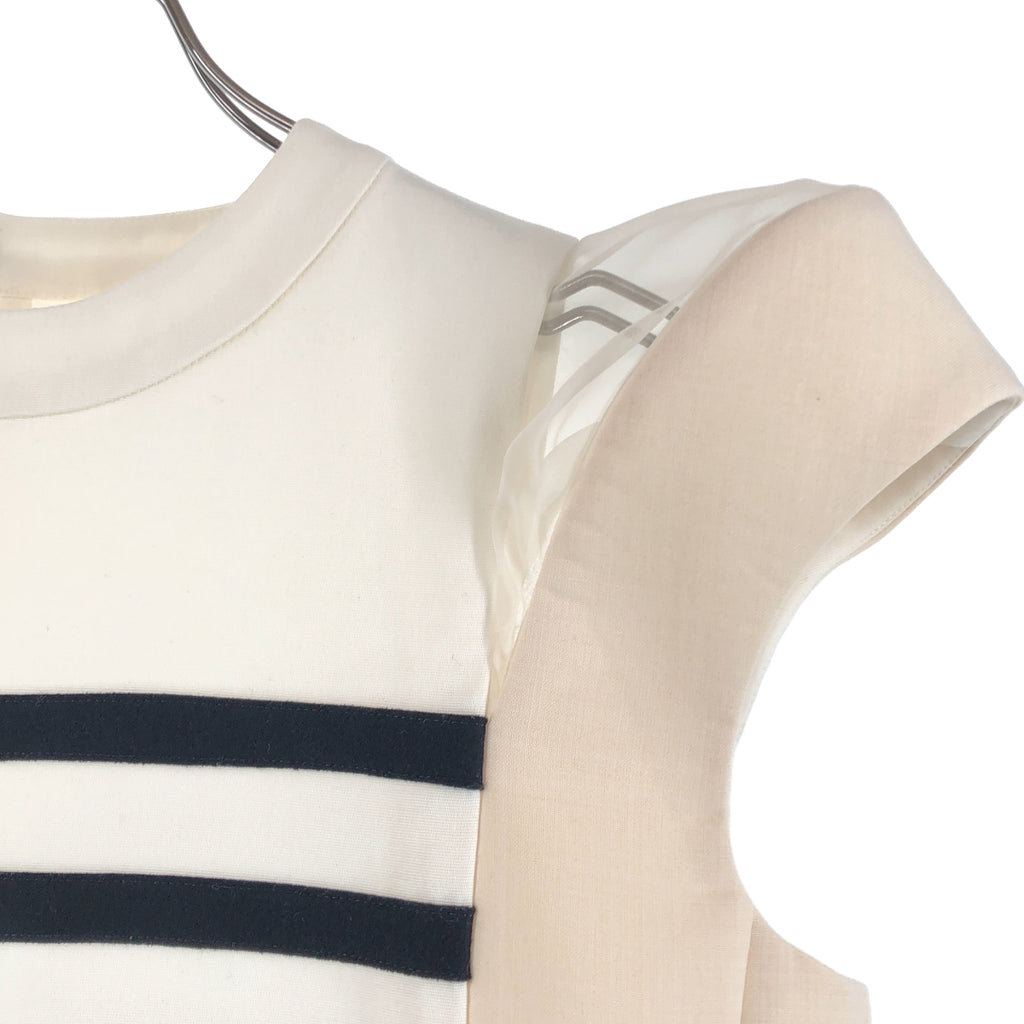 sacai / サカイ | 2025SS | コットン シルク ボーダー切替 ミニドレス ワンピース | 1 | レディース