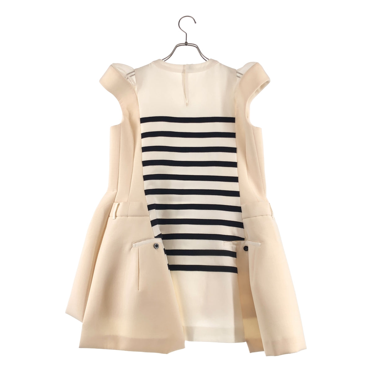 sacai / サカイ | 2025SS | コットン シルク ボーダー切替 ミニドレス ワンピース | 1 | レディース