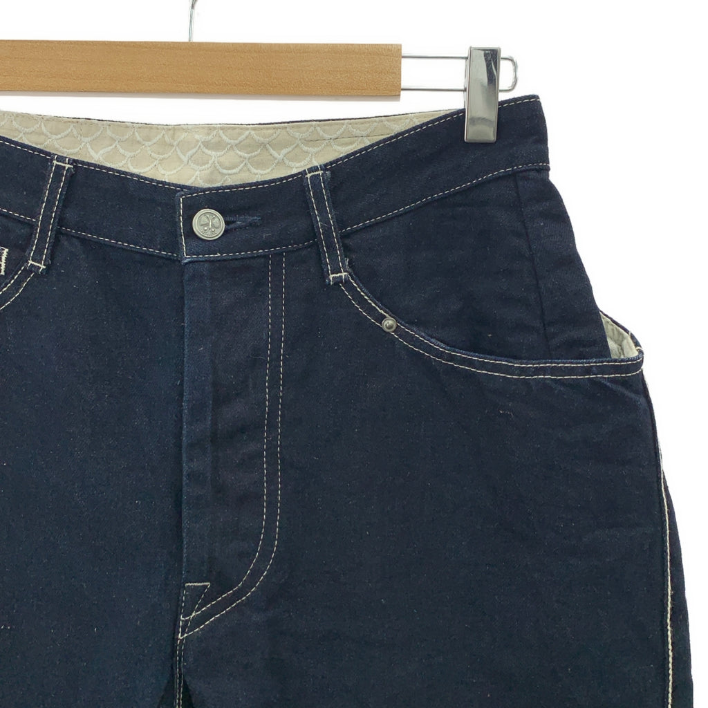 mina perhonen / 미나페르호넨 | always / 가죽 패치 진한 진 데님 팬츠 | 38 |