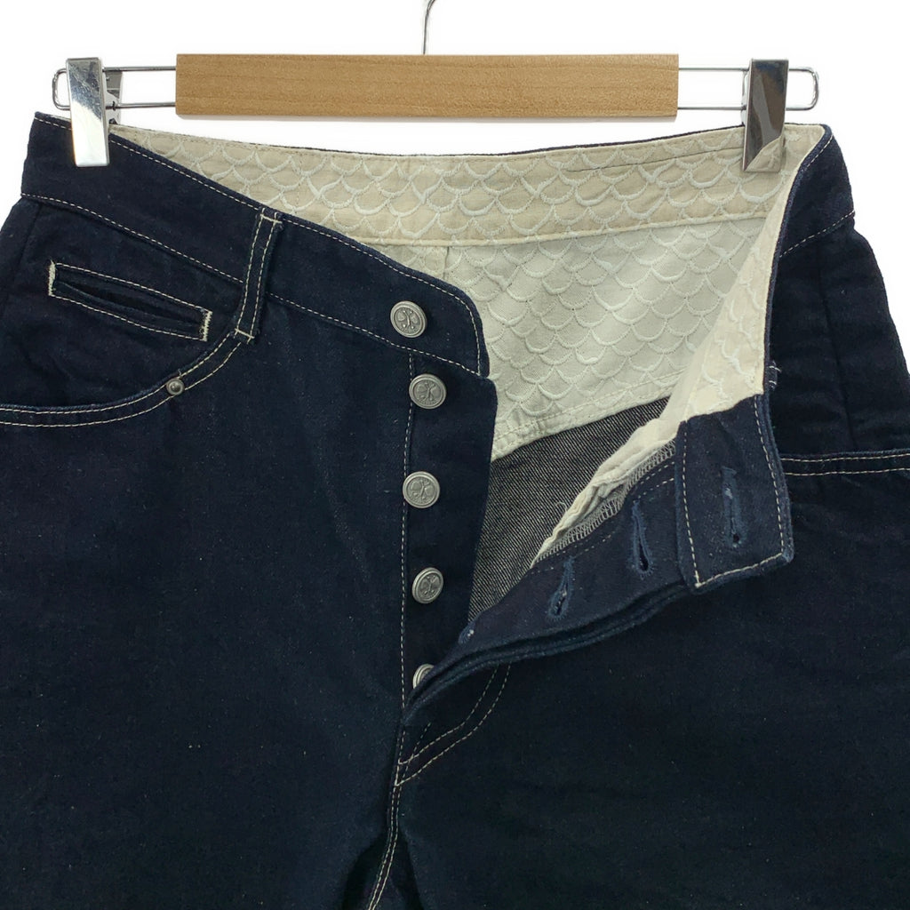 mina perhonen / 미나페르호넨 | always / 가죽 패치 진한 진 데님 팬츠 | 38 |