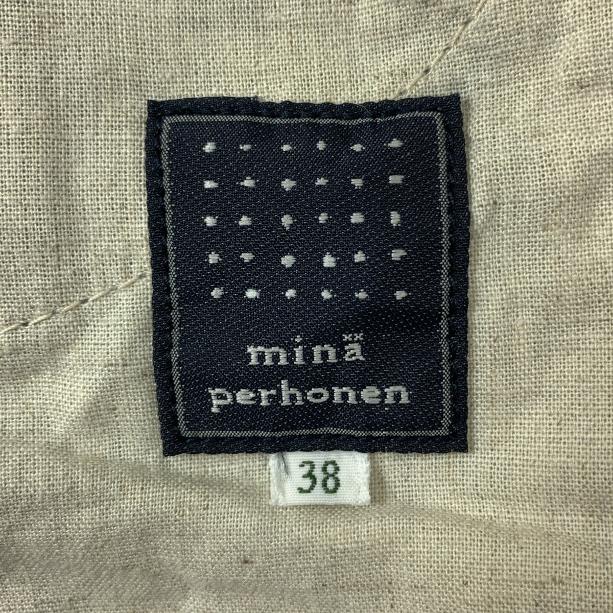 mina perhonen / 미나페르호넨 | always / 가죽 패치 진한 진 데님 팬츠 | 38 |