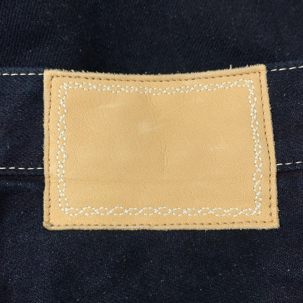 mina perhonen / 미나페르호넨 | always / 가죽 패치 진한 진 데님 팬츠 | 38 |